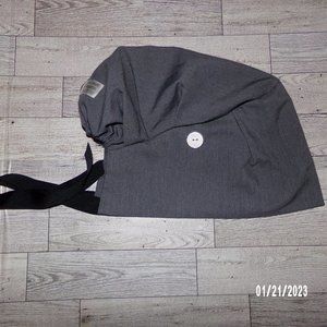 3/$20- Healing hands gray Nurses cap w/ buttons for mask loops